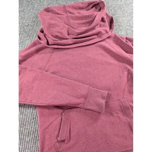 LL Bean‎ Sweater Misses Medium Burgundy Red Cozy Pullover Shawl Collar 290312